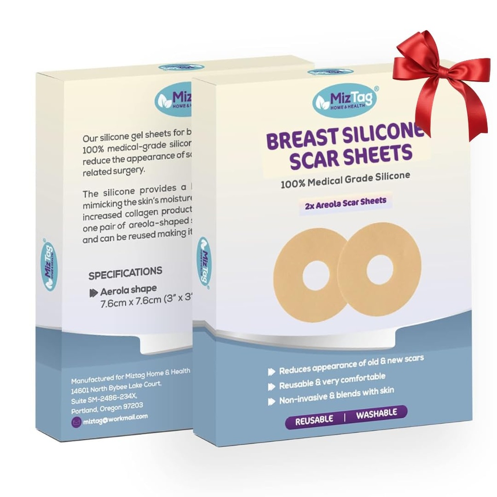 Areola Silicone Sheets - 乳房外科复苏用品 - 在Op Bra后可重复使用和舒适(2个Pcs)