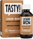NovaFerrum Tasty & 小儿滴液体铁补充剂 婴儿、托德勒斯和孩子们 – 15 mg的铁 – 15 mL 剂量 – 4 岁  & under Gluten Free & 糖 – 糖 – 巧克力 Flavored – 120 服务