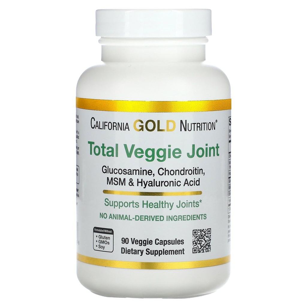加利福尼亚金营养素 Glucosamine、Chondroitin、Hyaluronic Acid、MSM、全Veggie 联合骨骼支持公式、非转基因生物、无大豆、无葡萄糖、90Veggie Capsules