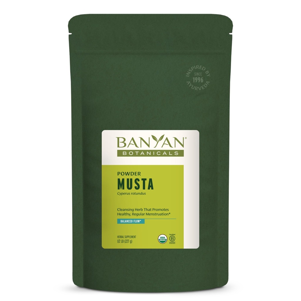Banyan植物学 芥末 – Organic Cyperus Rotundus – Natural Ayurvedic 草本植物月经增刊 – Liver 健康补充和文摘援助 * 1⁄2 lb. – 非GMO 可持续来源 Vegan.