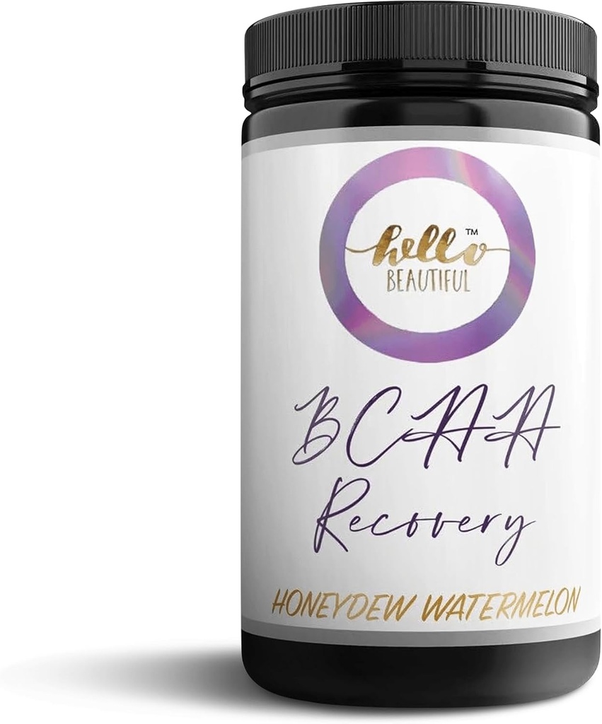 Hello Beautiful BCAA Recovery Powder - Vitamin B-66 L-Glutamine Pre & Post Workout Muscle Recover and Muscle Builder drink Supplement for Women (Honeydew 西瓜) (中文(中国大陆) ).