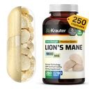 BIO KRAUTER 狮子马恩补充卡普尔 1800 mg - 250 mg - 维冈狮子马恩粉补充卡普尔 大脑支持补充卡-3个月供应 - 无填充器