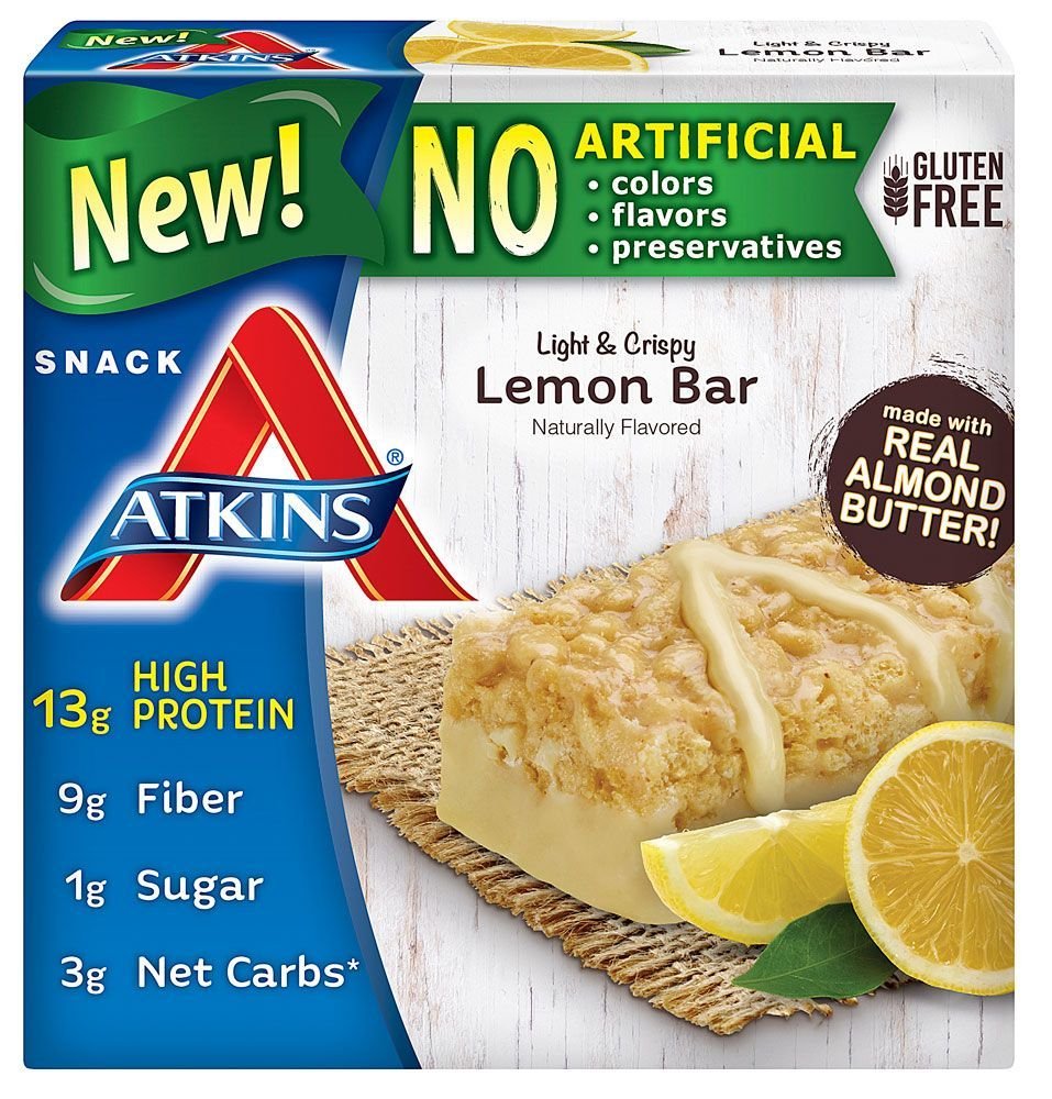 Atkins Snack Light Crispy柠檬酒吧,5个小酒吧(Pack of 2)
