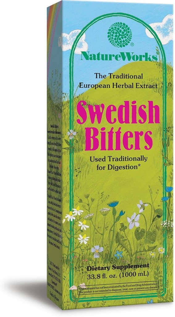 Nature's Way Works Swedish Bitters 传统欧洲草药提取法用于文摘,33.8 fl. oz.