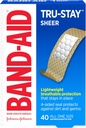 Band-Aid Brand Tru-Stay Sheer Straps 急救和伤病防护带固化,小刀和小刀的个别包装伤病护理带,全一尺寸,40厘米