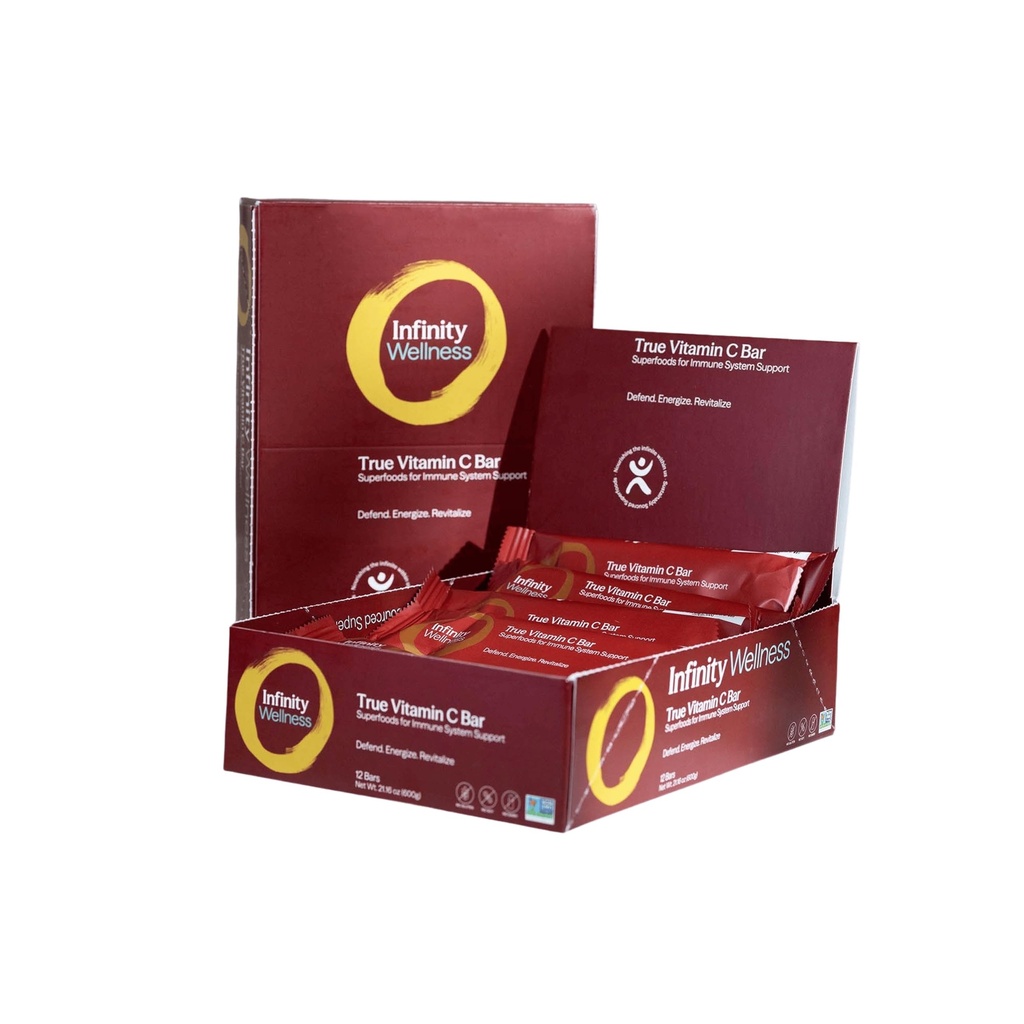 Infinity C超食品条,健康能源条,含全食品维生素C1125毫克,Immune Boosting Plant基于饲料,Camu Camu, Acerola, Amla Powder, & Shilajit, Raw, Gluten Free, 非转基因生物