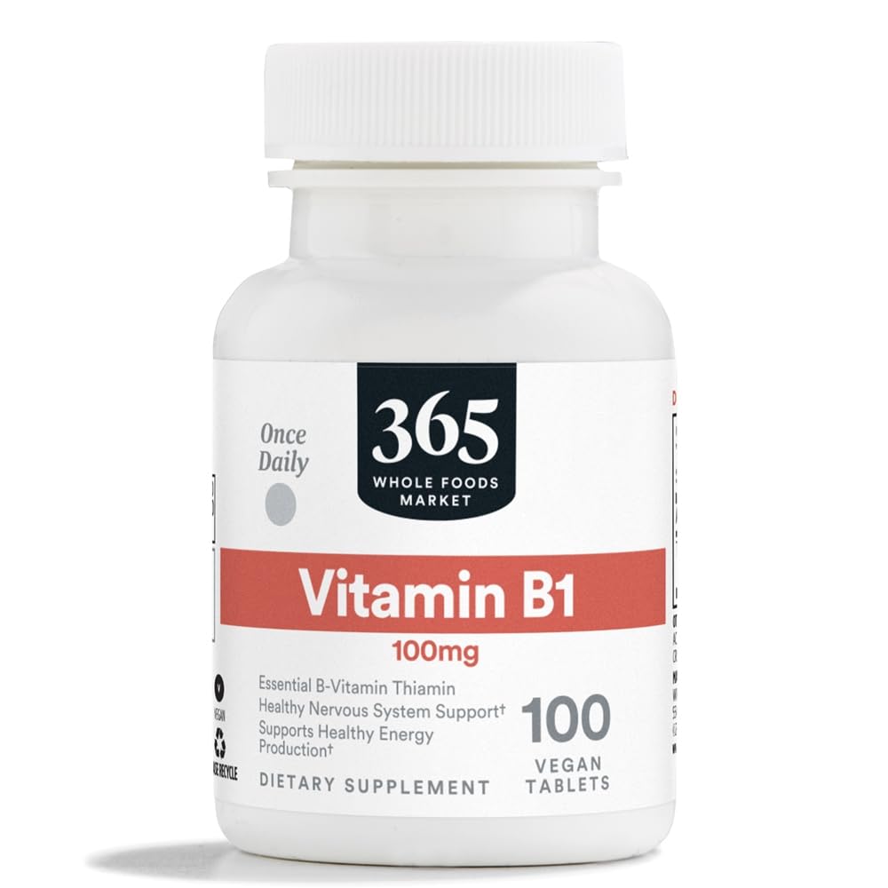 365 由全食品市场,维生素B1 100mg,Vegan,100平板