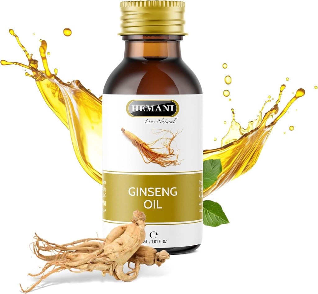 Hemani Ginseng Oil 30ml, Aceite de Ginseng, 天然草药Ginseng Serum for Hair and Skin Care, Premium Ginseng Oil for Nourizing and Revializing Hair & Skin 百分百 天然草药Ginseng 草药草药草药草药草药草药草药草药草