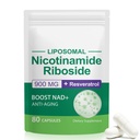 NAD 补充,NAD+ Nicotinamide Riboside Resveratrol 900mg,健康细胞功能的饮食补充,NAD+ 防电池和培育抗衰老基因
