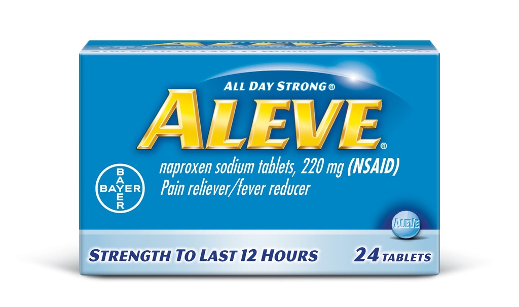 含Naproxen Sodium的Aleve平板电脑,220mg(NSAID) 疼痛的Reliver/Fever 减压器,24 Counter, Blue