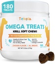 180 Chews Omega 3 for Dogs & Cats - 配有 Krill - 皮肤和 Coat 补充剂 - 干燥和黑色皮肤救济 - 过敏救济 - Shiny Coats - No Shedding - EPA & DHA, 维生素和矿物 - 鸡肉