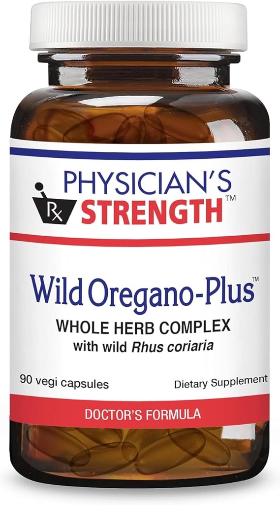 物理学家的强健野生奥雷根-Plus - 90 Capsules - 支持健康免疫系统,文摘和骨骼与关节 - 非GMO - 90服务