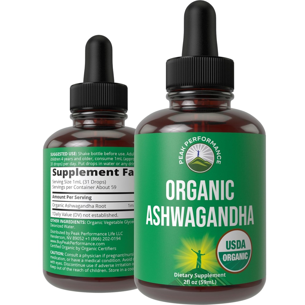 Ashwagandha Liquid Drops. UDA有机维冈补充剂. 女性、男性、孩子的超能力Ashwagandha根提取器 "零糖","有机","Gluten Free Tincture"增刊.