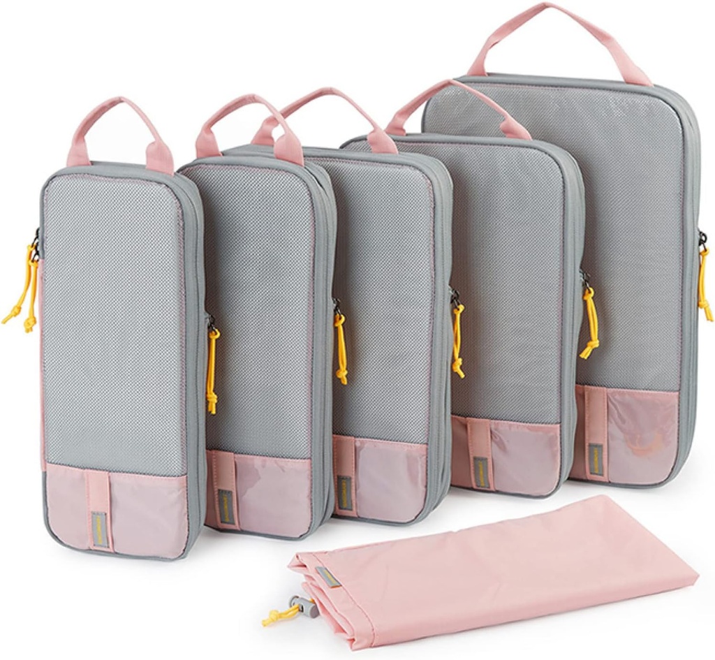 BAGSMART 6 Set 4 Set/2 Set 4 Set/2 Set 压缩包装用于旅行的立方体,轻量级行李组织者包,耐久空间保护者包 旅行基本原理
