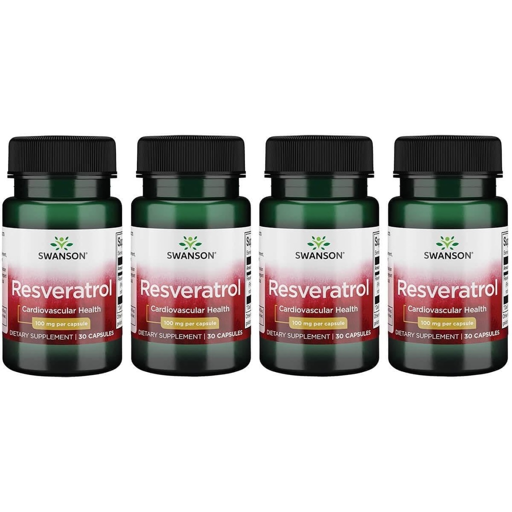 Swanson Resveratrol 100 100 毫克 30 卡普尔(4包)