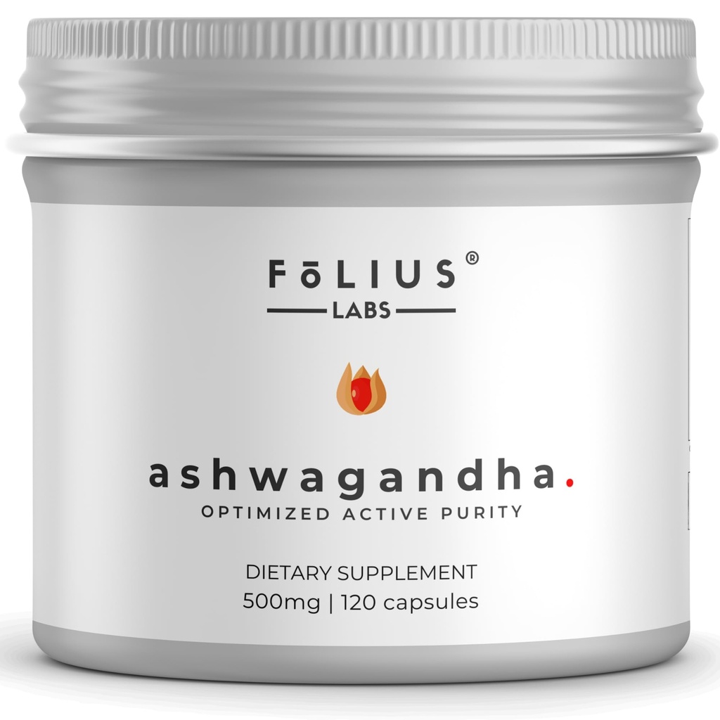 Ashwagandha 7.5% 草根能量支持补充500mg - 压力救济支持,自然泥质支持 - 全谱 Ashwagandha 根提取 - 120 Capsules