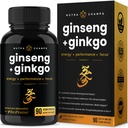 NutraChamps 韩国红色 Panax Ginseng Capsules – 外强 Ginsenosides 能源,焦点,性能,生命力和免疫力支持 – 韩国红色 Ginseng 根提取(90, Premium Gold)