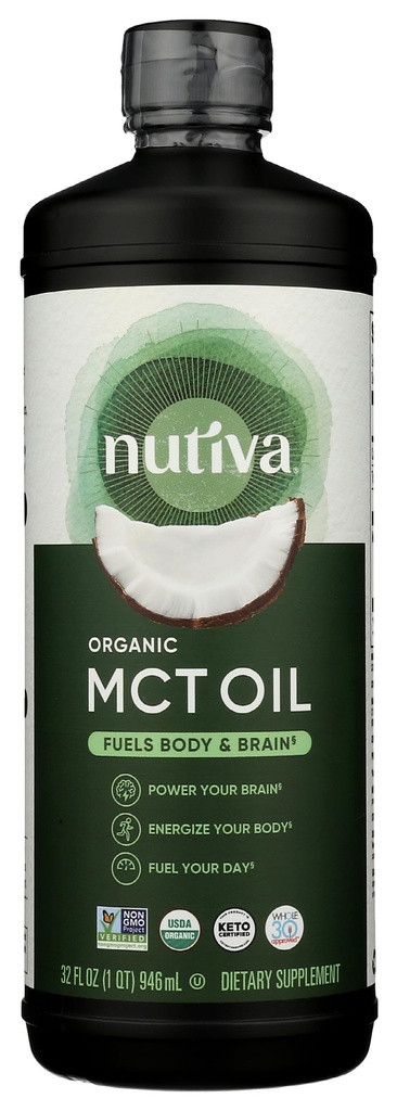 营养有机MCT 石油、不味油、32 Oz、USDA有机、非GMO、非BPA、第30批、Vegan、Gluten-Free & Keto、14g MCT / Service & 中立Flavor for Energy Boost to Coffee、Shakes and Sarads