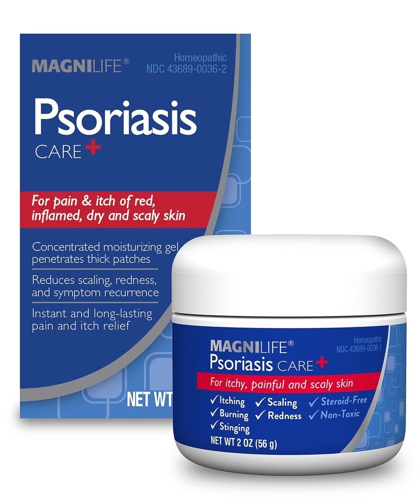MagniLife Psoriasis Care+,天然痒和疼痛的缓解,摩尔化有助于降低红度,放大和点燃身体和Scalp - 无色,无毒 - 2oz