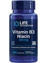 延长生命维生素B3 Niacin、心脏健康、胆固醇和能量支持、无葡萄糖、非GMO、100卡普尔