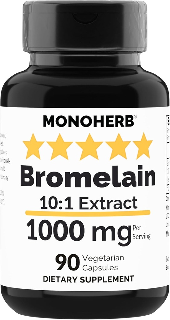 MONOHERB Bromelain 抽取 1 000毫克 - 90 个植物盖