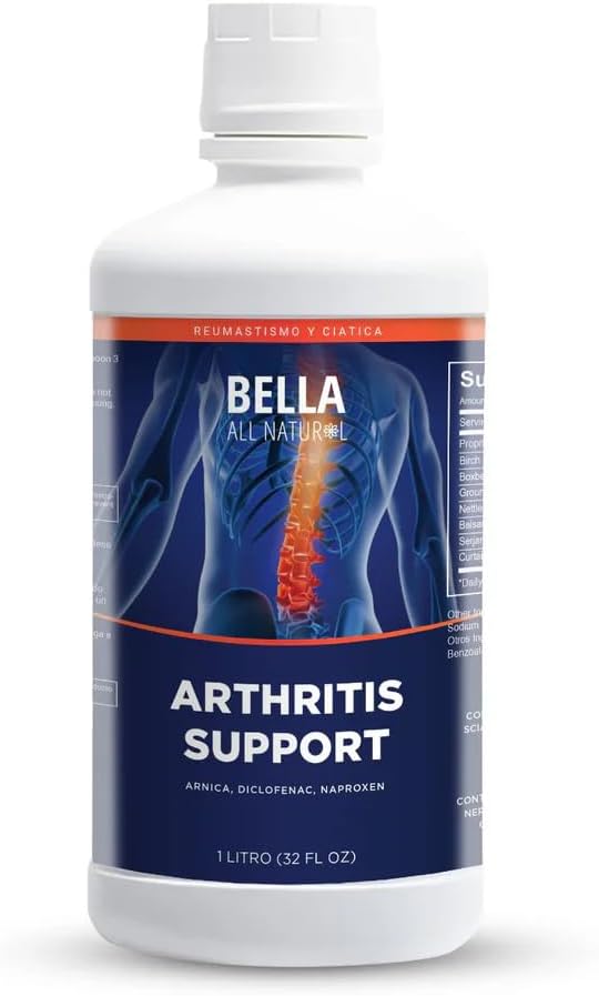 Bella All Natural Joint Support Liquid – 32 fl oz 高吸附力,用于联合舒适、流动性、灵活性和骨质健康