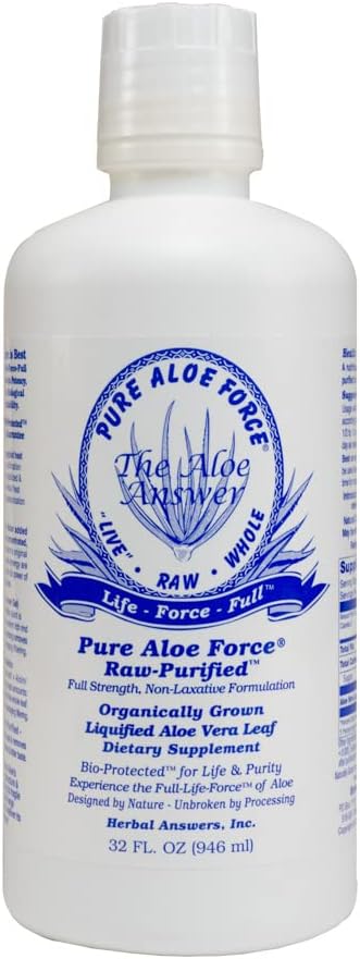 HERBAL ANSERS Aloe Force - 纯Aloe Vera 饮食补编,32oz
