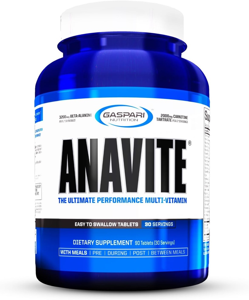 Gaspari Information Anavite, 运动多维生素加氨基酸,Beta-Alanine和L-Carnitine, 增强性能和恢复(新小尺寸,30种服务)