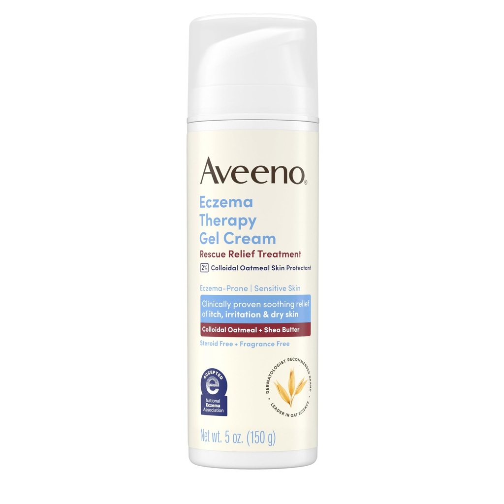 Aveeno Eczema 治疗救护治疗 Gel Cream 配有 Coloidal Oatmeal 皮肤保护剂,即时Soothes & Cools Ichy 干燥皮肤火焰-Ups, Sterroid & Fragrance Free, 5.0 f.