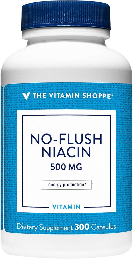 维生素店没有Flush Niacin 500MG,支持胆固醇水平 已经在正常范围内,支持代谢和能源生产,每日一次(300卡普尔)