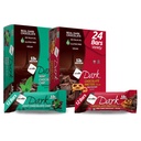 NuGo Dark Variety - 巧克力脆饼 12 条和薄荷巧克力片 12 条, 12-13g 蛋白质, Vegan, Gluten Free, Non-GMO, Kosher Pareve, 24 Counter