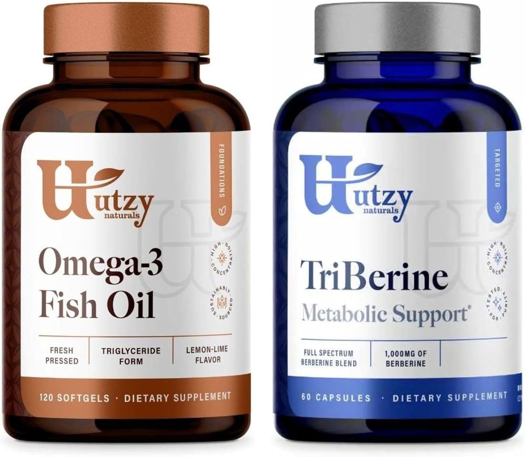 Utzy Naturals Omega 3 鱼油 60 软胶 Lemon-Lime Flavor和TriBerine