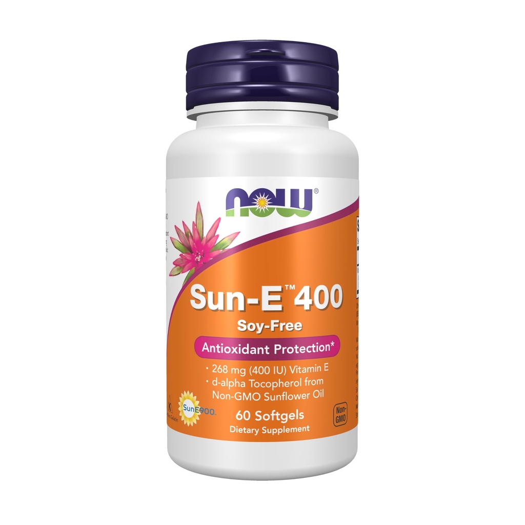 Now Foods Supplies, Sun-EM 400 IU 配有非GMO葵花油的d-α Tocopherol, 60 软胶