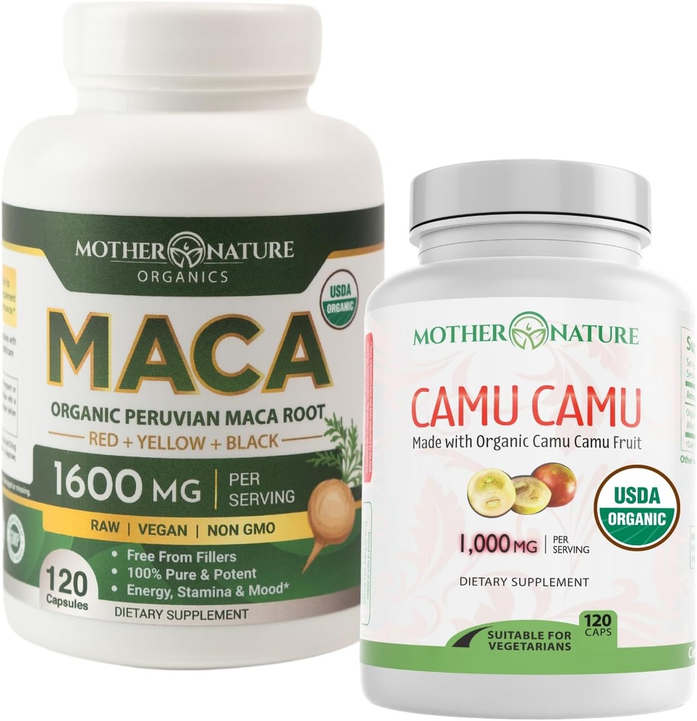 有机维生素C + Maca 根盖- 天然能源和免疫支持