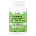 Vitacost Resveratrol + 葡萄种子和红酒提取器 - 240卡普尔
