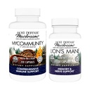 Host Defense MyCommunity Capsules, 120 Counter & Lion's Mane Capsules, 30 Counter - 用17种物种蘑菇混合剂支持免疫健康 - 支持脑健康,记忆和焦点*