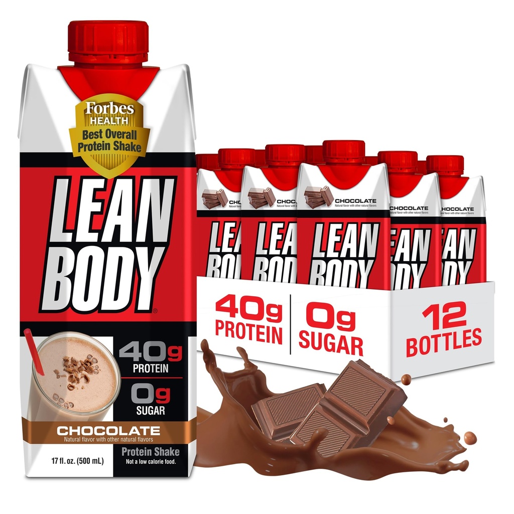 利安体 准备饮用巧克力蛋白摇晃,40g蛋白,Whey Blend,0糖,Gluten Free,22 Vitamins & Minerals,LABRADA,17 Fl Oz(12包)