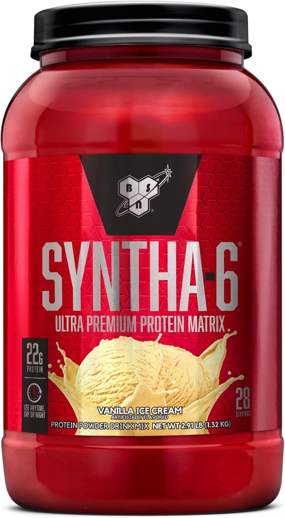 BSN SYNTHA-6 惠蛋白粉 香草牛奶 隔热蛋白粉 配米切拉尔 Casein 冰激凌 28种服务(包装 May Vary)