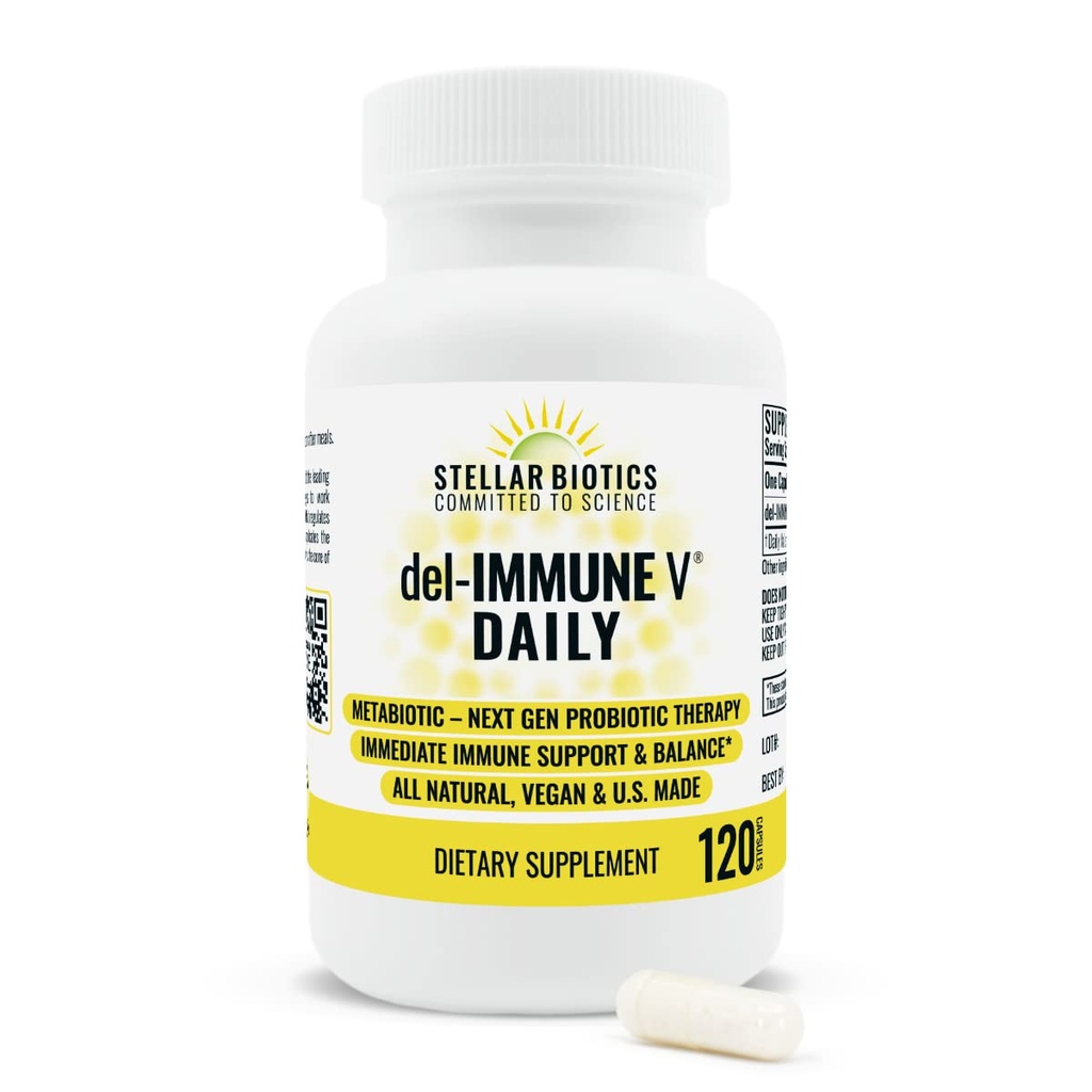Del-Imune V® Daily by Stellar Biotics,全自然免疫支持 & Gut Health, 即时护理, Metabiotic: NextGen Probiotic 治疗(120 Caps) 互联网档案馆的存檔,存档日期2013-12-21.