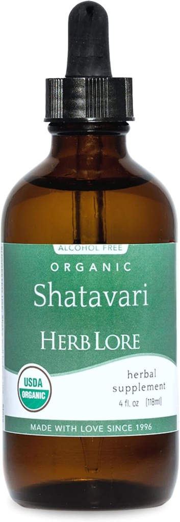 Herb Lore 有机沙塔瓦里根提取丁基-液化沙塔瓦里滴(英语:Asparagus Racemosus)用于乳化与健康支持 - 无酒精(4 fl oz)