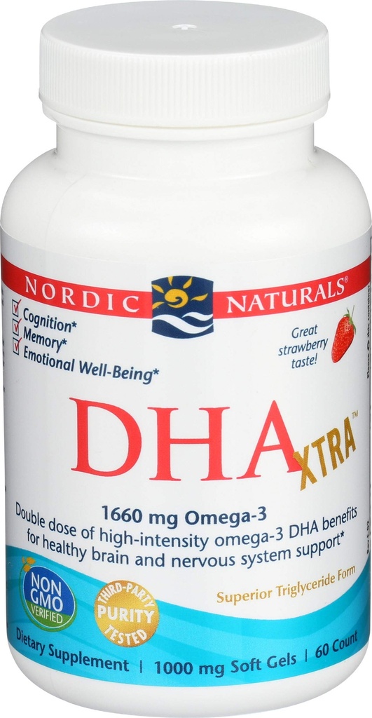 草莓 DHA Xtra 1660 MG 60 SG, 60 CT