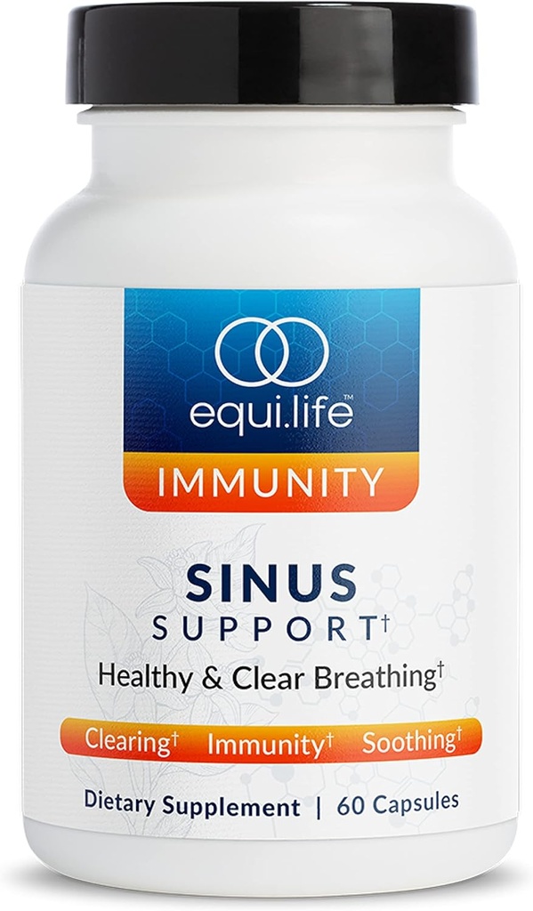 Equilife Sinus Support Support 与柏柏林,NAC,Licorice Root,以及抗氧化剂Rich Herbal Blend,植物基方程 季节平衡,Gluten Free, Soy & Dairy Free, 20 services 共20种服务