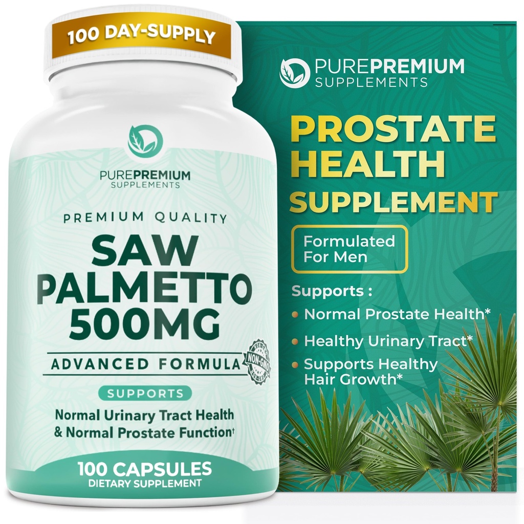 男性/女性纯Peremium Saw Palmetto 500 mg – 最大强度 Saw Palmetto 提取 → Powder Capsules 补充 - 支持正常的尿道切除,前列腺健康/血液 - 3个月供应 - 100 平板电脑