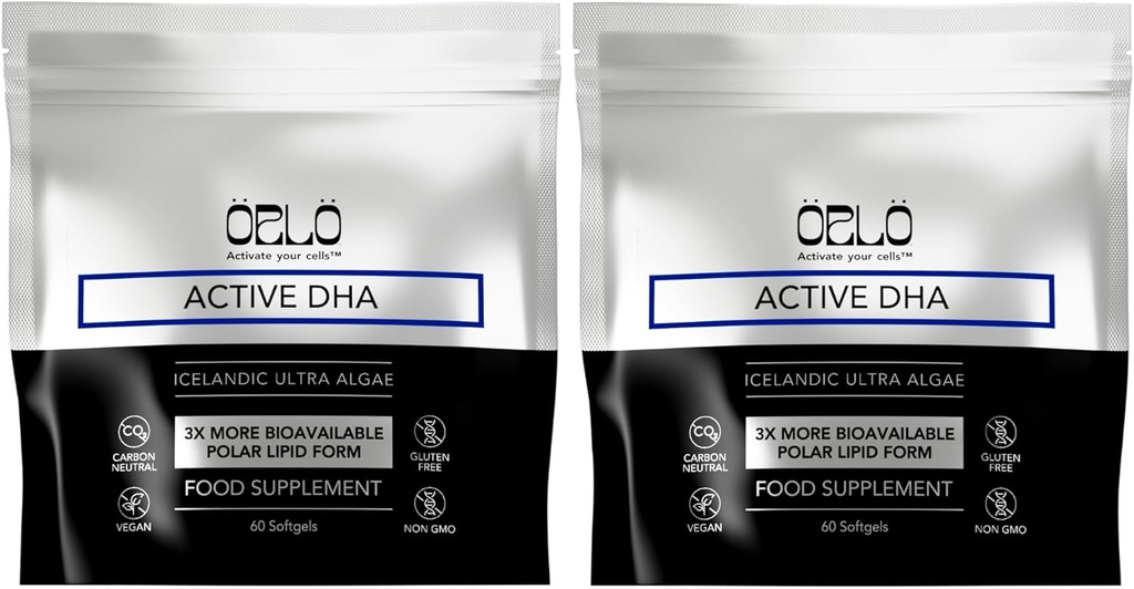 Orlo DHA – Vegan DHA 补编(EPA & DHA) – Omega 3 Fish Oil & Krill 替代品 – 工厂型 Omega-3 Algae Oil – Brain & Heart Supports (120 Mini Burpless Softgels) (英语).
