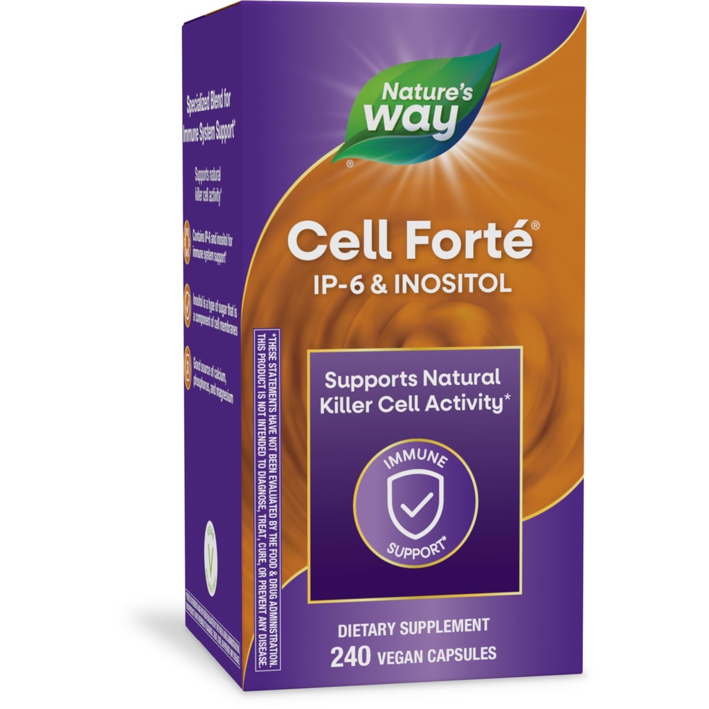 Nature's Way Cell Forté IP-6 & Inositol Imune 支持补充 钙,磷,和镁 *,无胶,维冈,240 Capsules (包装 May Vary)