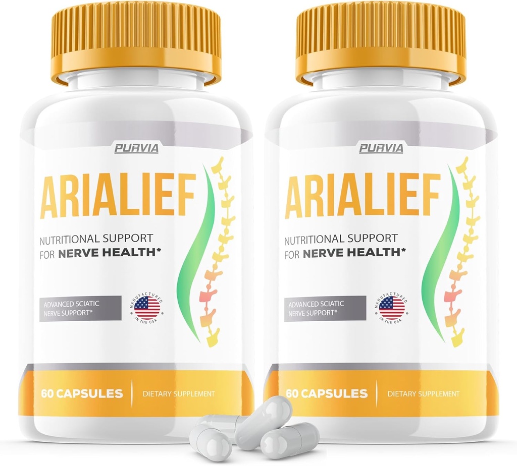 (2 Pack) Arialief Capsules Sciatica - 官方公式 - Arialief维生素补充高级强力公式 Arialief Capsules 营养支持最大强力总体健康(120 Capsules)