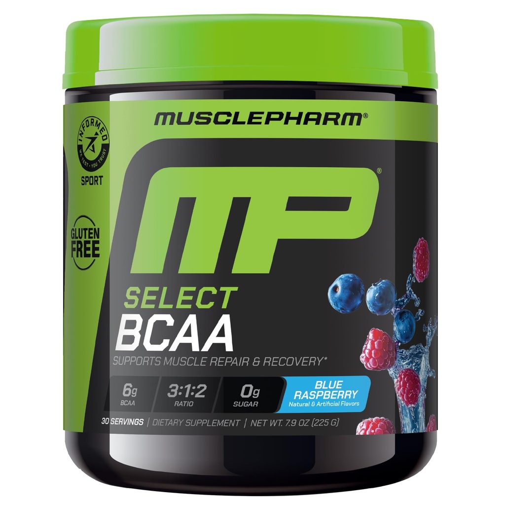 肌肉药用必需品 BCAA 粉末、工作前和工作后恢复饮料、支持肌肉恢复和能源生产、基本氨基酸补充剂、30种用途、蓝莓火焰