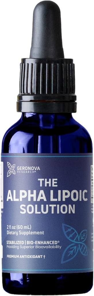 Geronova 研究 Alpha Lipoic 溶液, 2 fl oz - 2个月供应 - 稳定生物强化 Alpha Lipoic 酸液,以达到生物的高度利用率 - ALA 补充剂,快速吸收