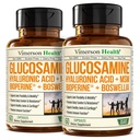 Glucosamine Sulfate with Hyaluronic Acid, Boswellia, Black Pepper & MSM 补编 – 5-in-1 男女联合补编 – 联合健康,流动性和骨强 – FSA 合格 2 Pack