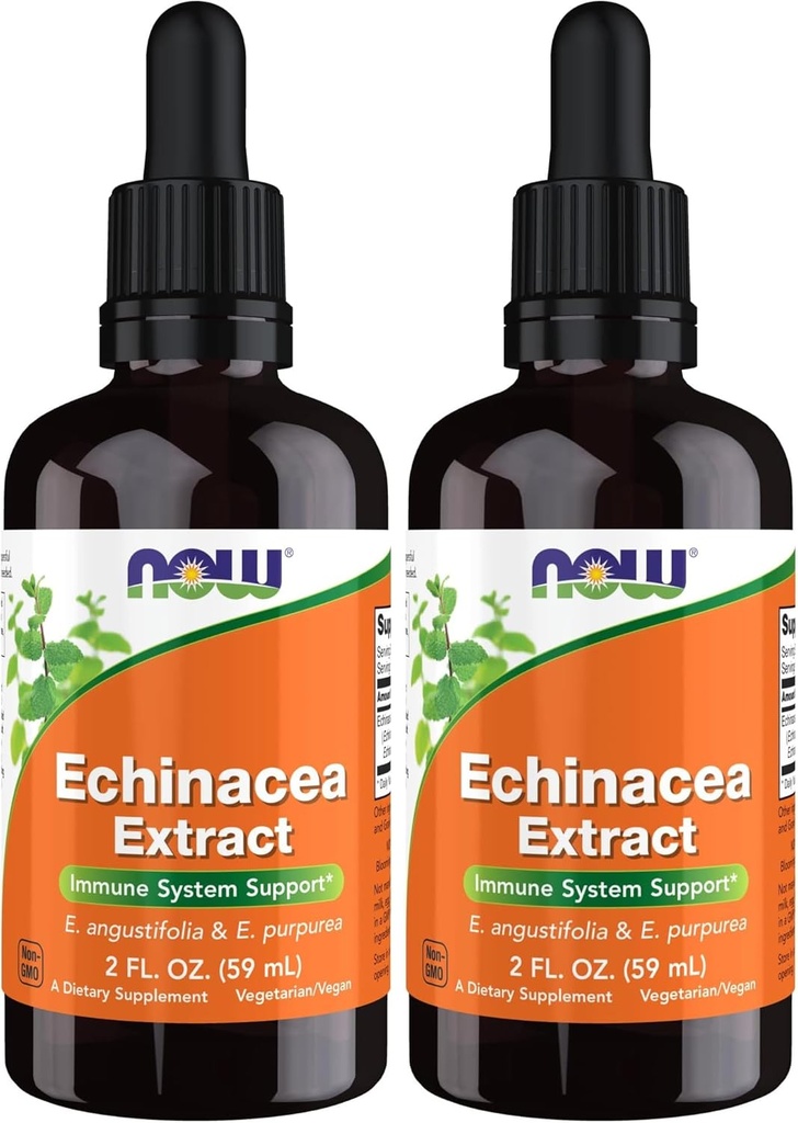 Now 补编,Echinacea 提取液体与滴水器,Imune系统支持*,2-Ounce(包2)